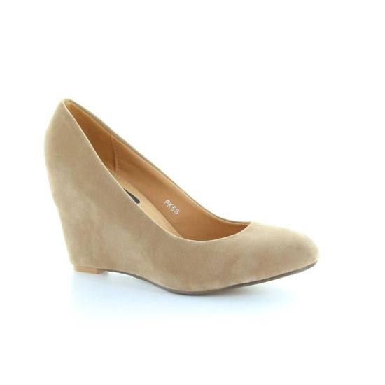 Escarpins Compensés H&M Taille 36 Rose Daim - Occasion Très Bon état, Peu Portés, Style Plateforme