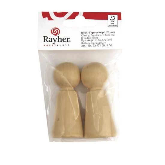 4 Cônes En Bois Brut FSC Pour Figurines De Noël - 7,7 Cm De Haut - Pour Créer Bergers, Rois Mages, Décorations