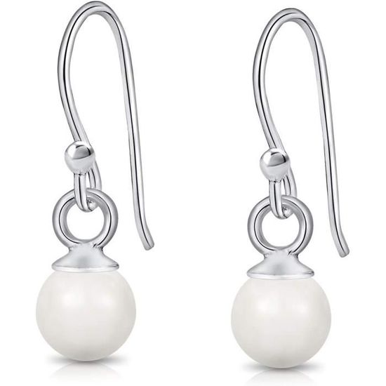 Boucles D'Oreilles Vintage Très Petites En Nacre - Occasion - Bijou Délicat Et Discret