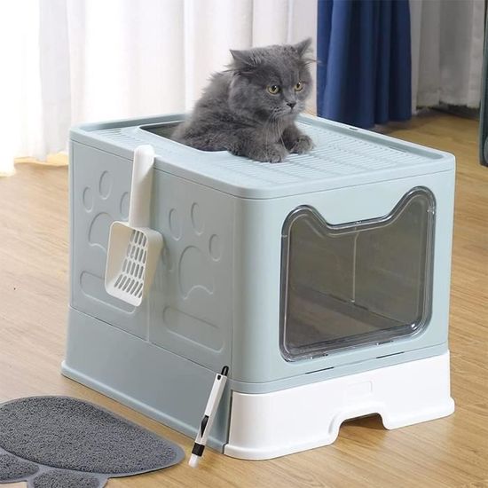 Bac à Litière pour Chaton avec Couvercle, Litiere pour Chat Fermée, Maisons de Toilette pour