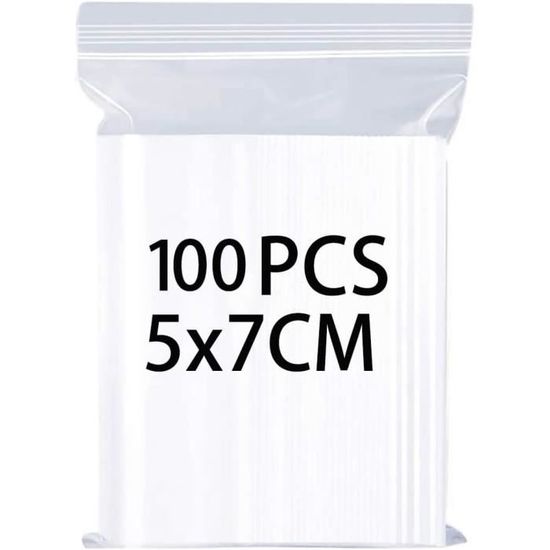 Lot De 200 Sacs Plastique Refermables 5,1 X 5,1 Cm - Petits Sacs à Fermeture Éclair