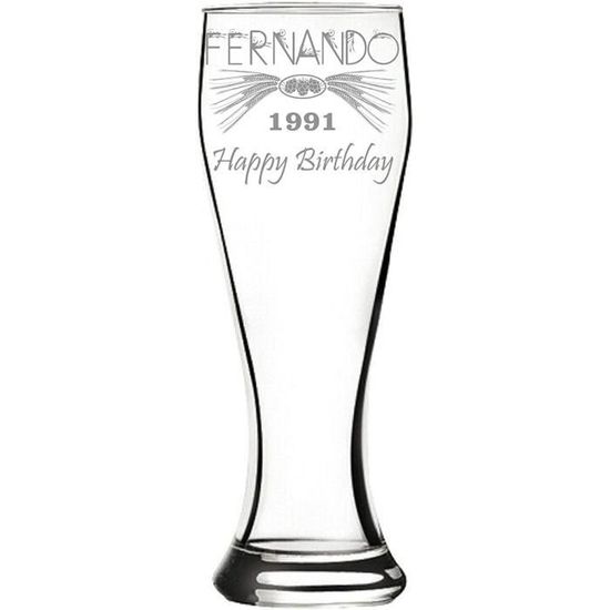 Verre à Bière Personnalisé Gravé – Forme Tulipe, Capacité 580 Ml, Lavable Au Lave-vaisselle, Idéal Cadeau