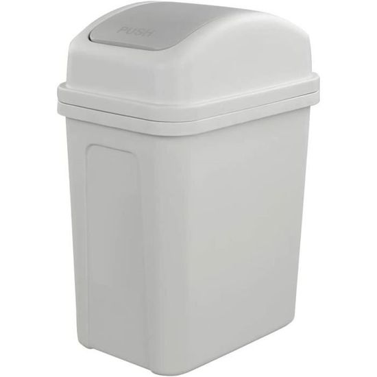 Poubelle Fine Avec Couvercle HERCHR - Poubelle De Salle De Bain Blanche, Grande Capacité, Design Mince Et Moderne