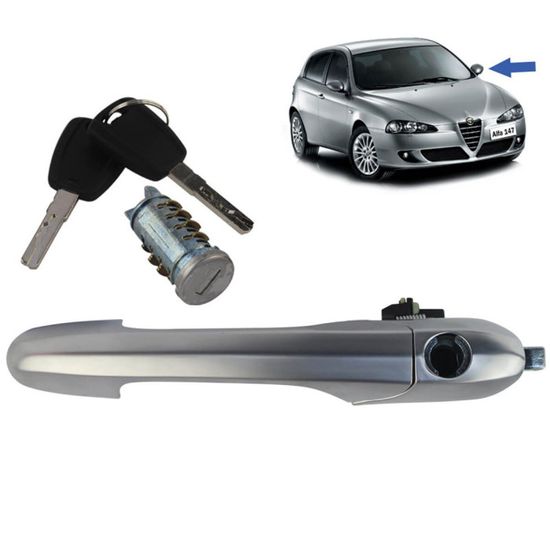 Maniglia Porta Esterna Anteriore Sinistra Per Alfa Romeo 147 (2000-2010) – Colore Cromato, Con Serratura E Doppia Chiave, Ricambio OEM 156073261. - 6