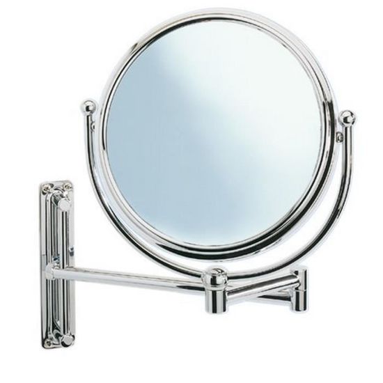 Miroir grossissant pivotant sur pied, miroir de courtoisie portable en métal chromé avec