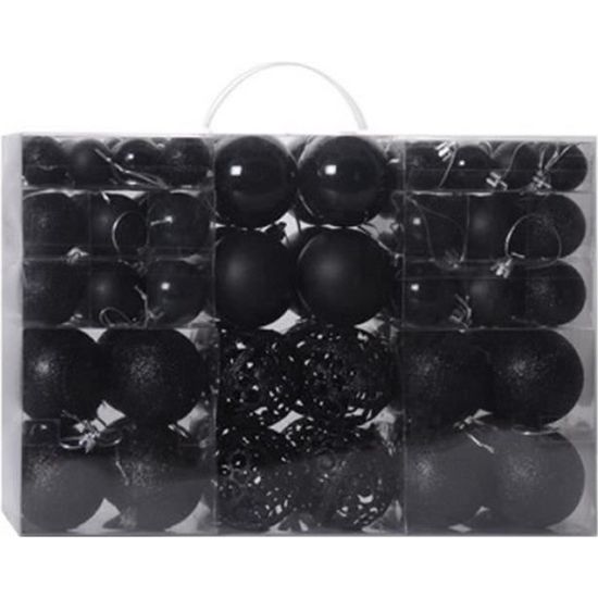 BIR17690-100pcs Boîte Boules De Sapin De Noël Noir 3-6cm De Diamètre Décoration Fête Noël Pendentif En Forme De Chocolat
