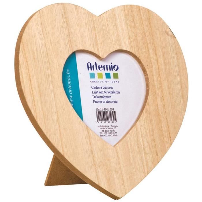 Cadre en bois Coeur 17,5 x 17,5 cm