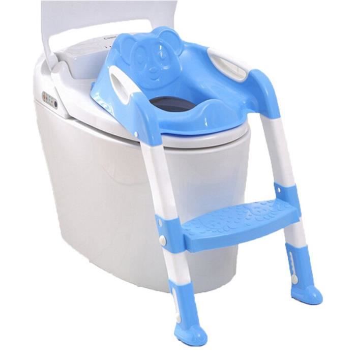 Abattant Toilette Siège de Toilettes Enfants Bébé Pot Siège Avec Échelle Pliant Pot Chaise Formation Portable et Durable(Rose)