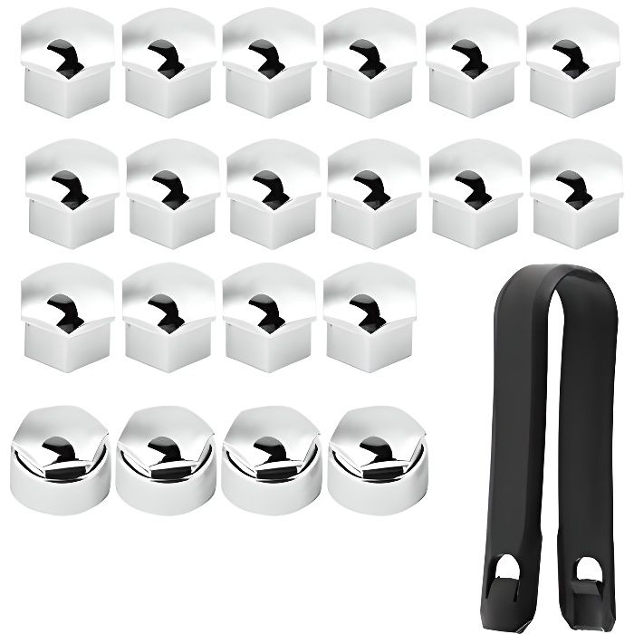 Écrous de roue de voiture 20 PCs 17 mm Cache-capuchon anti-vol pour Audi (Couleur : Argent)