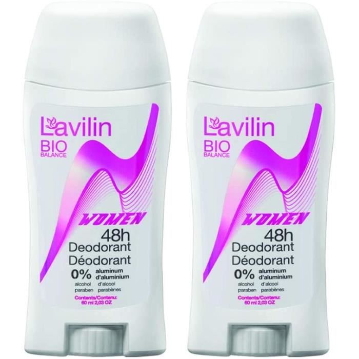 Déodorants et anti-transpirants Lavilin 60 ml 48 Hours Natural Stick Deodorant for Women (2 Pack) 75020