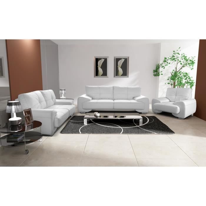 Ensemble canapé de 3 places (2 relax électriques) + canapé de 2 places fixes en Cuir/PVC couleur