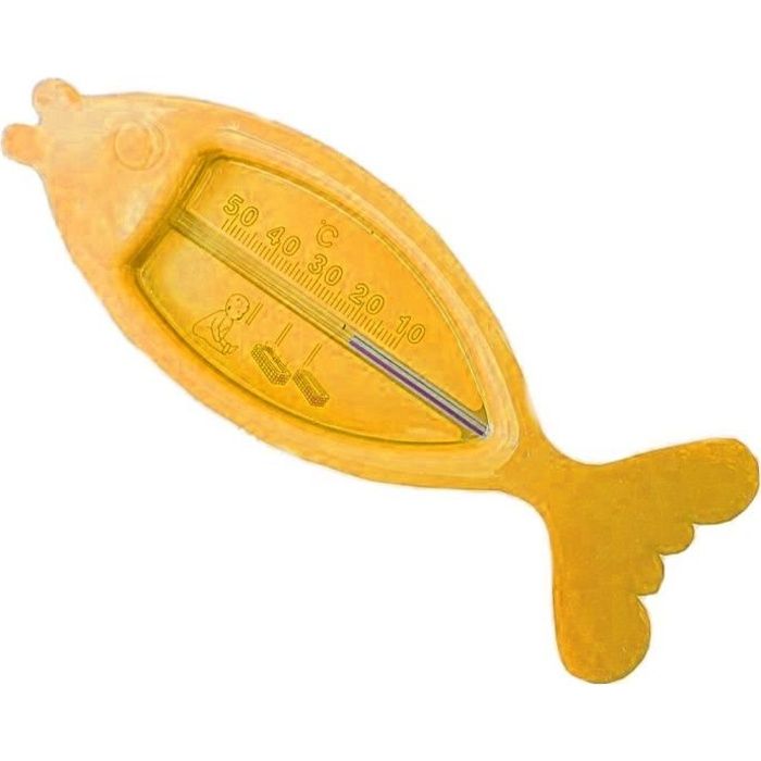 Thermometre de bain, poisson, bébé enfant jaune