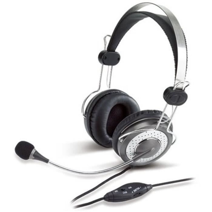 GENIUS Micro-Casque Arceau - Filaire - Stereo - Gris