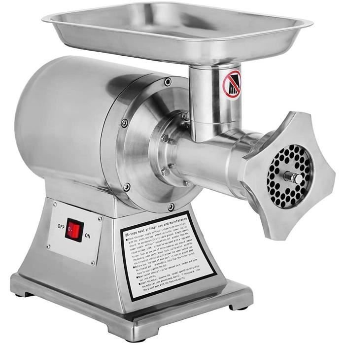220V Hachoir à Viande Electrique Inox Hachoir Professionnel Parfait Pour Jambon Saucisse Spécialisé De Cuisine (90800)