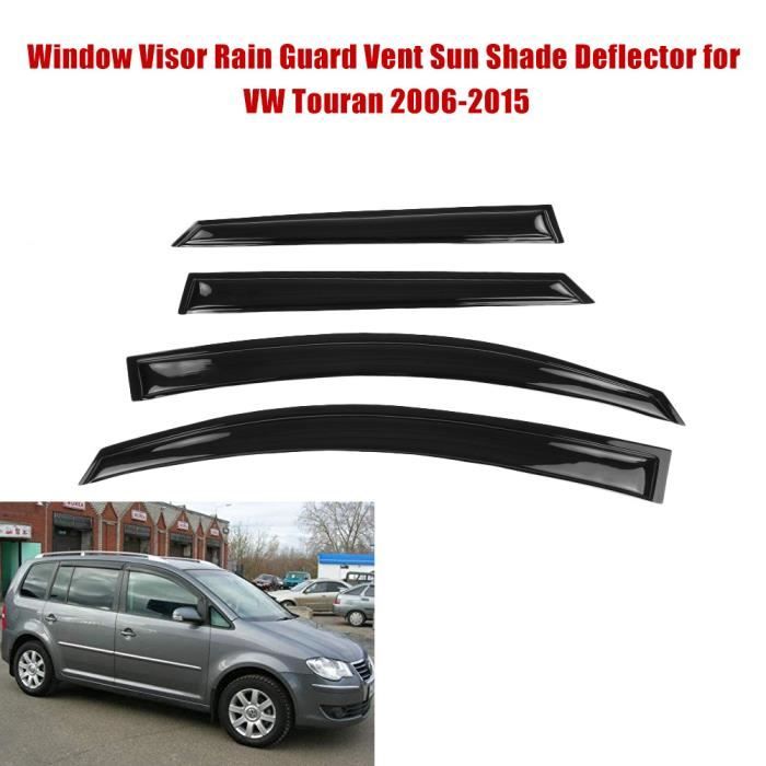 4 pièces pare-soleil de déflecteur de fenêtre de voiture pare-soleil pour Volkswagen Touran 2006-2015 Noir brillant