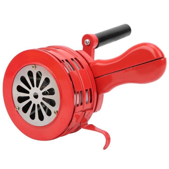 Cikonielf alarme portable Alarme manuelle portative rouge de sirène de manivelle pour les troupes d'écoles alarmant 120DB