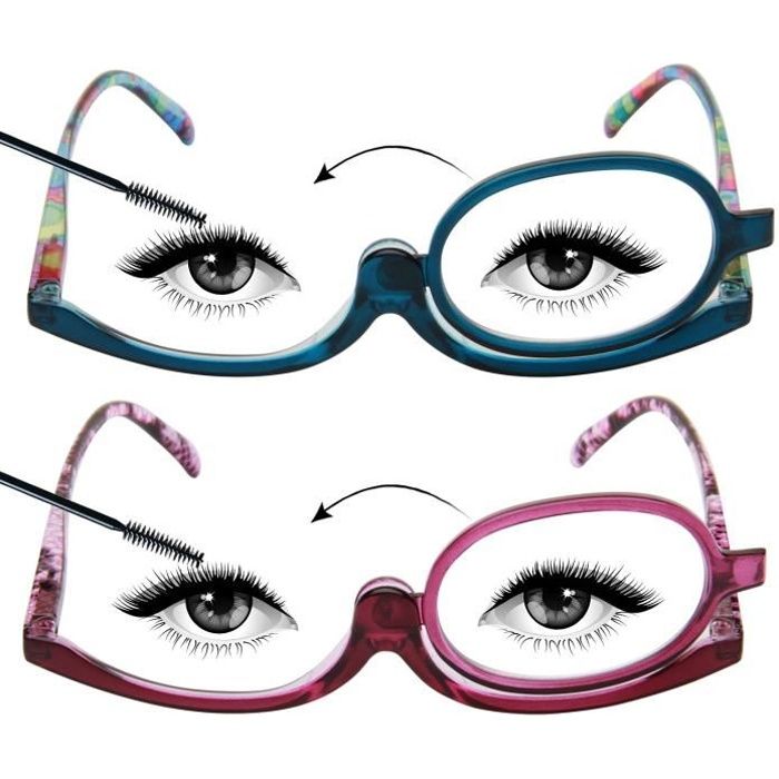 LianSan Designer Lot de 2 Lunettes de Lecture et de Maquillage avec Verre Rotatif Loupe pour Femme - L3660