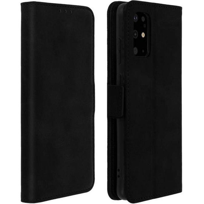 Housse Samsung Galaxy S20 Plus Étui Folio Porte-cartes Fonction Support Noir