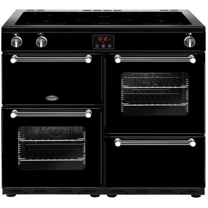 BELLING - PKENS100EIBLK - Piano de cuisson induction 100cm - 5 foyers - 14.3kw - Fours électriques - Classe A - 100x60x90cm - Noir
