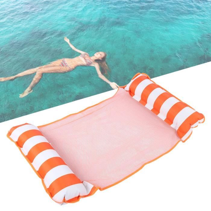 RAI Lit Flottant d'hamac d'eau, Hamac d'eau Gonflable Fainéant Chaise pour la Piscine (orange)