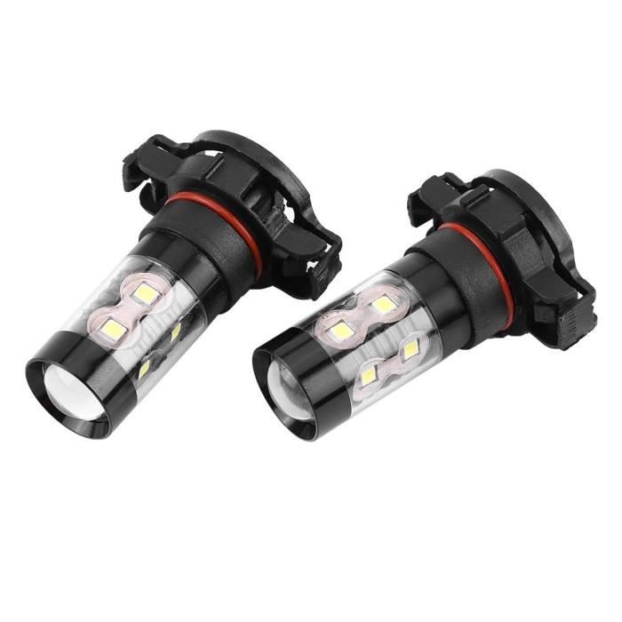 Drfeify Ampoule LED H16 2 pcs H16 12V-24V 50W Voiture Haute Puissance Brouillard LED Brouillard Ampoules De Jour