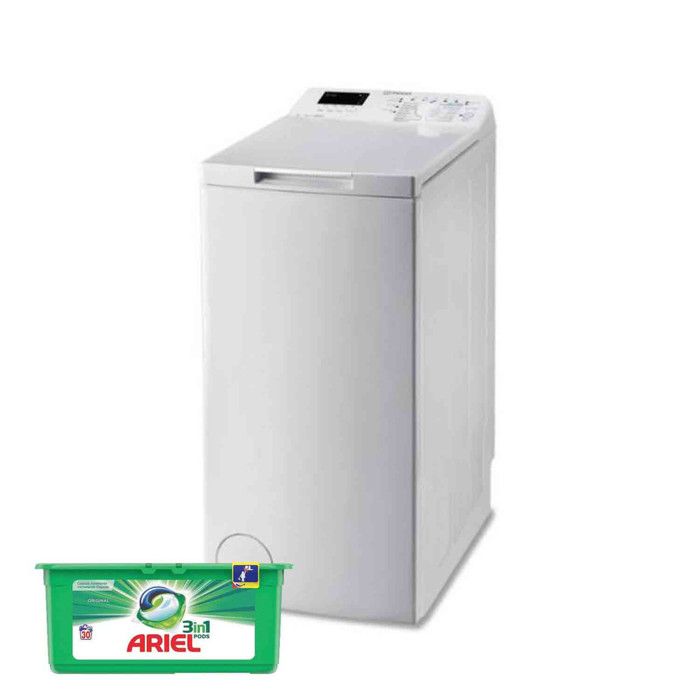 INDESIT Lave-linge top 7kg 1200trs/min 14 programmes Machine à laver