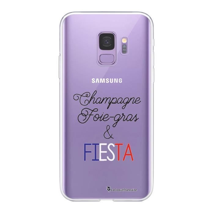 Coque Samsung Galaxy S9 360 intégrale transparente Champ et Fiesta Blanc Ecriture Tendance Design La Coque Francaise