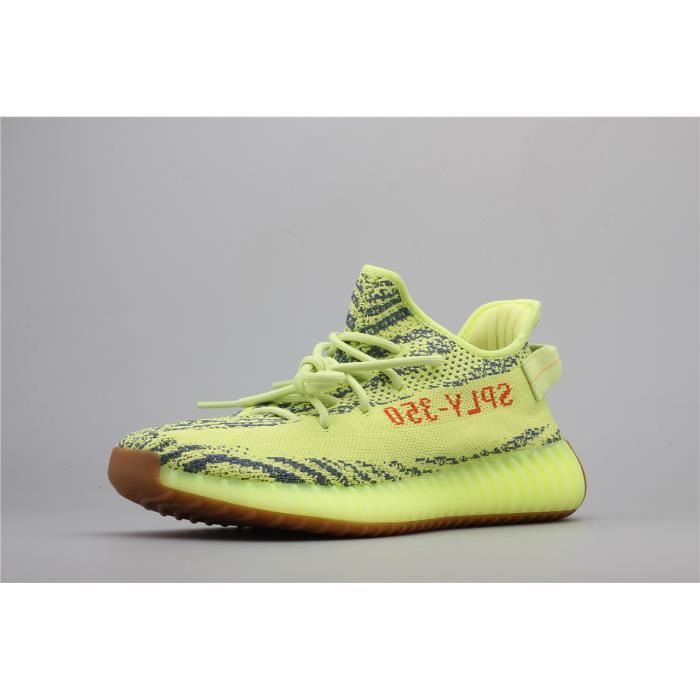 Basket ADIDASs Yezzy 350 V2 Chaussures de Running Homme Femme Jaune et noir
