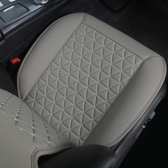 Black Panther 1 Piece de Luxe en Cuir PU Housse de Siège Voiture Avant Compatible avec 95% Voitures (berline/SUV/Pick-up/Van) - Gris
