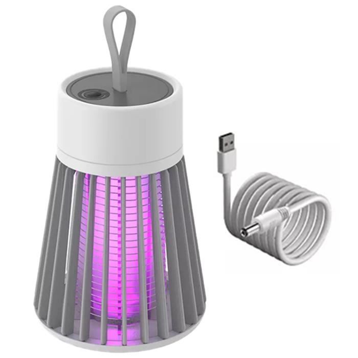 Mosquito mouches tueuses Zapper électriques insectes portables Chatcher rechargeable Flies Bugs LED Piège lampe gris