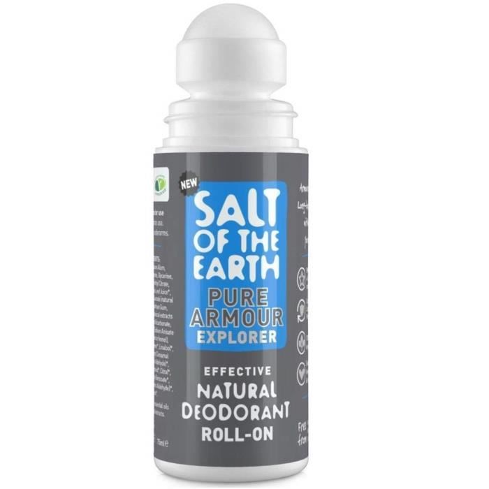 Salt Of the Earth Pure Armour Explorer Déodorant Roll-on pour homme 103 g - CRYS55