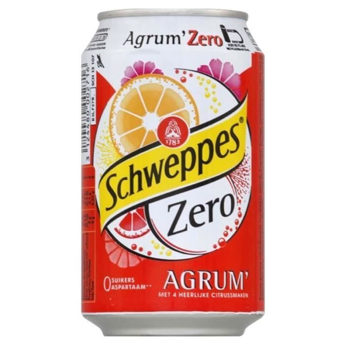 Schweppes Agrum Zero 33cl (pack de 24)