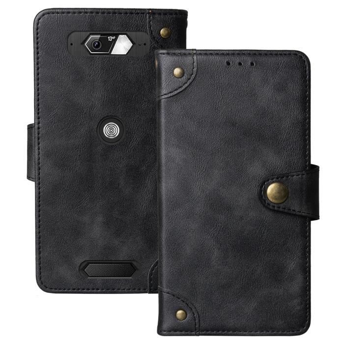 JYT Noir Flip Premium Cuir Housse Coque Pour Crosscall Core-M5 Étui Couverture Case Protecteur Cover Antichoc