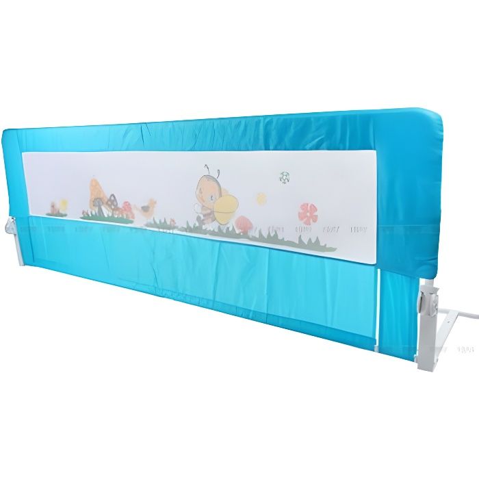 180cm Barrière de Lit pour Enfants Sécurité - Bleu