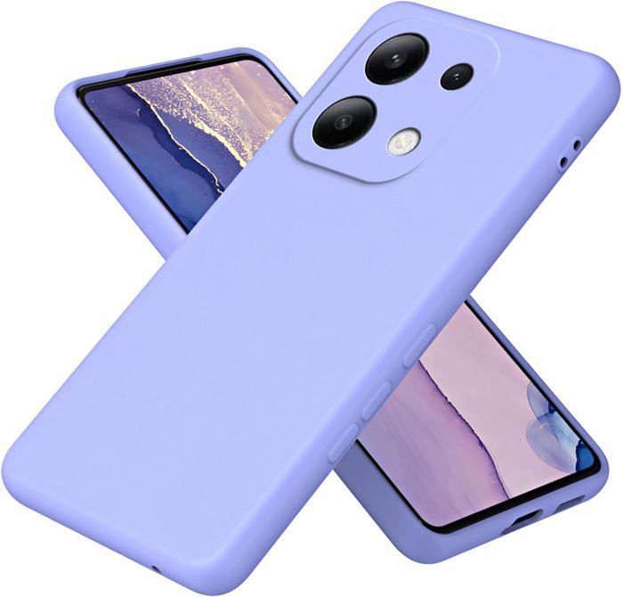 Coque pour Xiaomi Redmi Note 13 4G Liquid Silicone Case Silicone Antichoc Épaissi avec Doublure en Microfibre Protection - Violet