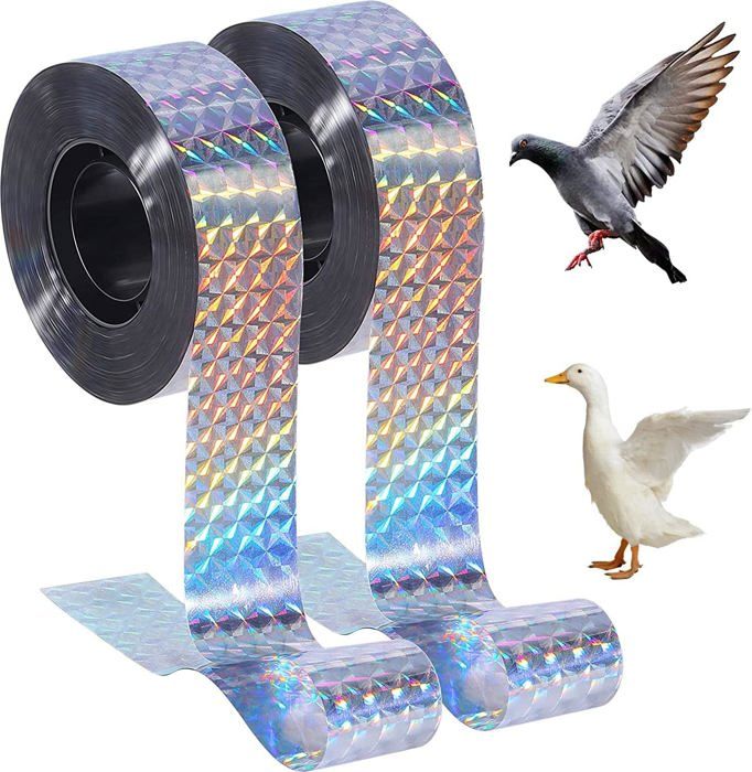 FunBuy-Ruban Anti-Oiseaux Bande Repulsif Oiseaux Réfléchissant Bande
