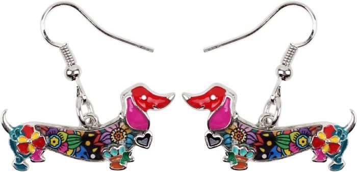 Boucles D'oreilles Carlin Mignon En Acrylique - Design Double Face - Crochets Acier Inoxydable Sans Nickel