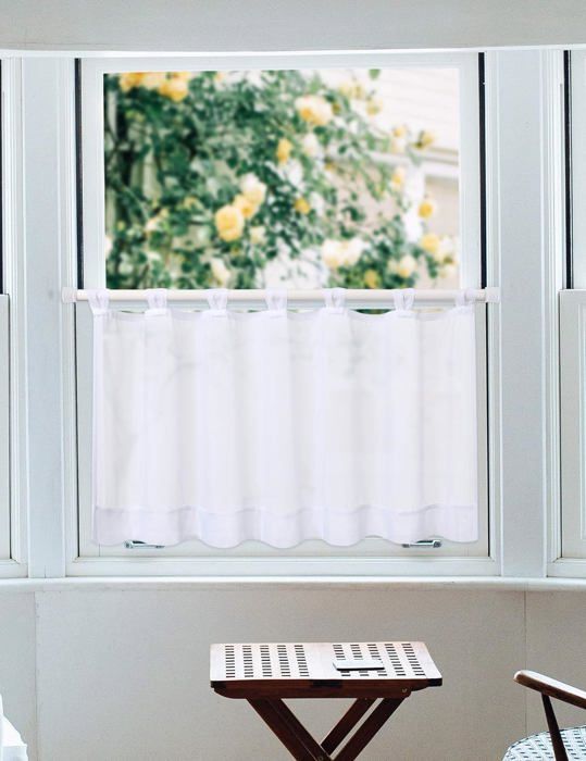 Rideau Court Rideau de Rideau de Disque avec Boucles Rideau de Cuisine ...