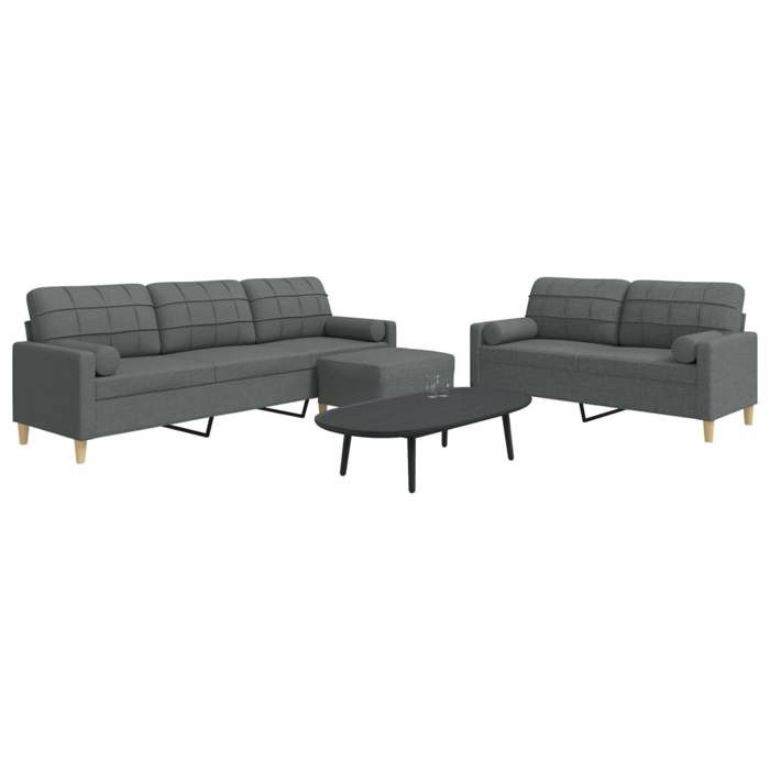 vidaXL Ensemble de canapés 3 pcs repose-pied et coussins décoratifs canapé siège de canapé canapé relax canapé confort 3278344