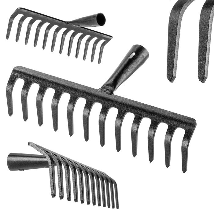 Râteau à Chaume Réglable 177 Cm – Double Denture, Manche & Angle Ajustables, Robuste Pour Pelouse, Feuilles, Désherbage & Nivellement