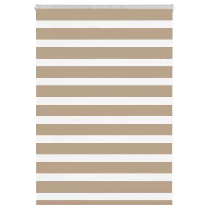vidaXL Store zèbre marron sable largeur du tissu 909 cm polyester store à enrouleur zébré store zébré pour fenêtre store 4014520