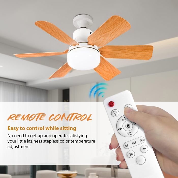 Ventilateur de plafond LED 40 W avec variateur dintensité et télécommande 3 vitesses de vent 3 modes déclairage Minuterie - Prumya