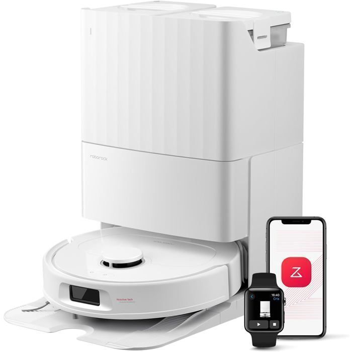 Roborock QV 35S Robot Aspirateur 10 000 pa Double Anti Enchevêtrement Relevables 10mm RéActive & Navigation LiDAR