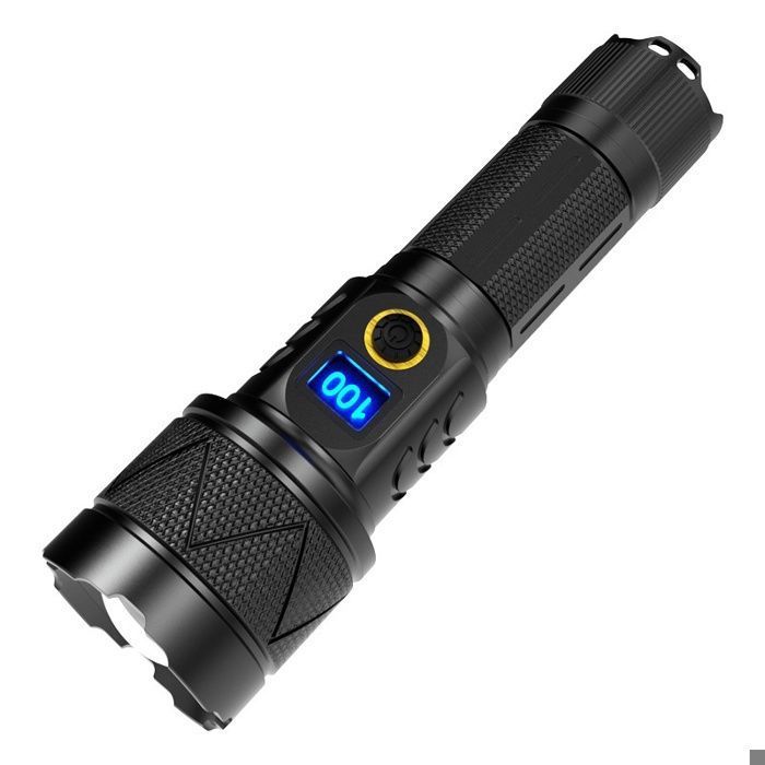 Torches LED rechargeables 30 000 lumens tactiques puissantes zoomables pour promenade du chien et randonne noir LAMPE ELECTRIQUE
