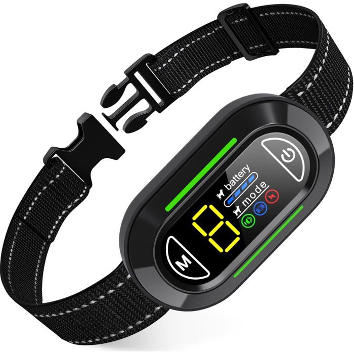 Meilleurs prix pour Collier Anti Aboiement ChienRechargeable Collier Chien Avec 4 Modes Son/Vibration/Choc ElectriqueRéglable 5 Niveaux De Sensibili