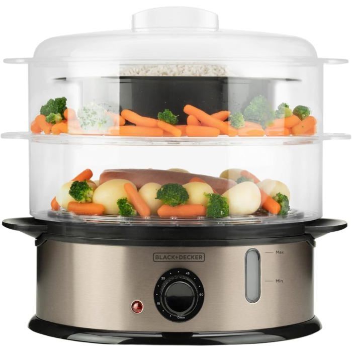Cuiseur Vapeur Double Niveau En Inox - Compatible Tous Poêles - Nettoyage Facile - Neuf