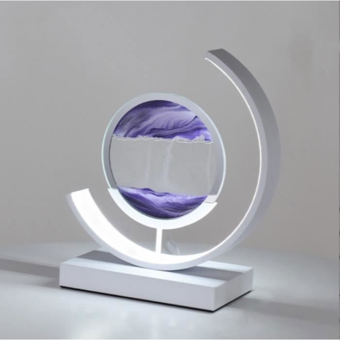 Lampe de Table LED en forme de sablier 3D lampe de chevet décoration de la chambre et la maison- Violet sable Mult LAMPE DECORATIVE
