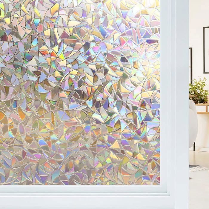 Film électrostatique pour fenêtre effet arc-en-ciel film anti-UV 3D pour fenêtre 44 5 x 200 cm YYV