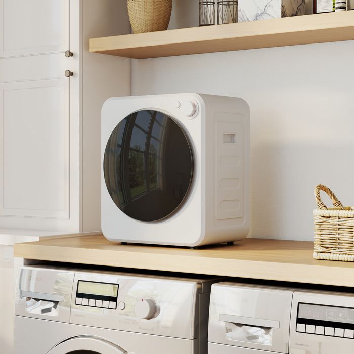 Sèche-linge à évacuation portable 4 Kg sèche-linge électrique 400/800 W 5 modes de séchage 48 x 44 x 57 cm blanc