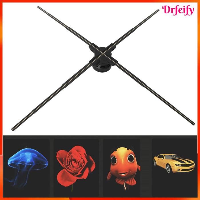 Akozon Projecteur de ventilateur dhologramme 3D 100cm 3D Holographic Projection Advertising Machine outillage baladeuse Prise UE